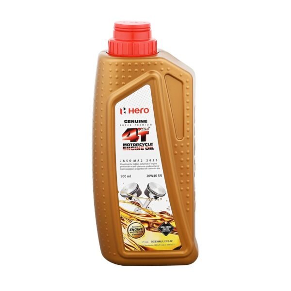 Hero Genuine 4T Plus 20W-40 Engine Oil for Bikes (900 ml) API SN and JASO MA2 Certified| Advanced fuel saving technology| Specially formulated for Hero motorcycles