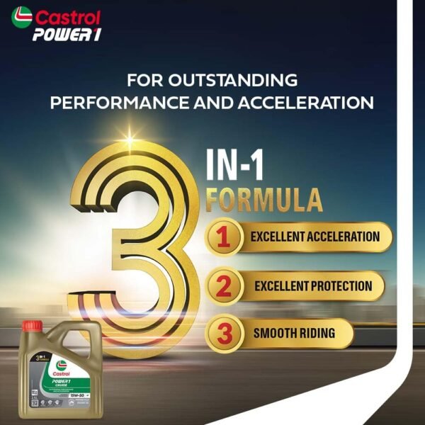 Castrol POWER1 CRUISE 15W-50 4T Synthetic Engine Oil for Bikes | With 3-in-1 Synthetic Technology | Meant for High Performance Bikes | BS VI Ready | 2.5 L - Image 5